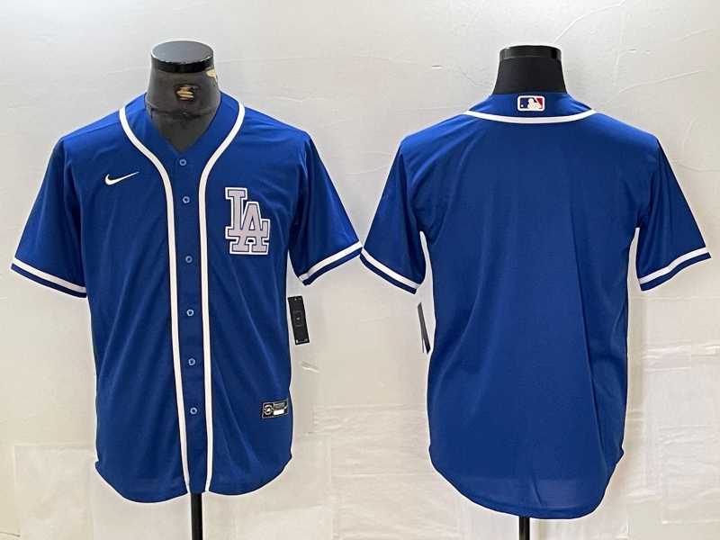 Men%27s Los Angeles Dodgers Blank Blue Cool Base Stitched Baseball Jersey->los angeles dodgers->MLB Jersey
